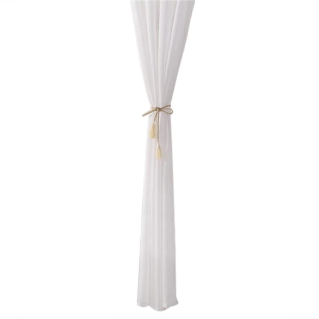 Cortina de hilo blanco sólido Ventana Cortinas de tul para sala de estar