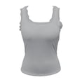 thumbnail image 6 of Grey Womens Padded Cami Tank Tops Ribbed Nylon,Spandex 2026 Summer Trendy Tops Flowy Loose Fit Casual Halter Cami Camisole Outfits Camisole Tops for Women XL, 6 of 7