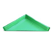 FlashDry Portable Spill Containment Berm, 4' x 4', UV-Resistant PVC, Heavy-Duty, Green