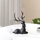 thumbnail image 5 of Adorno de reno de lujo, modelo de ciervo coleccionable, figura, estatua, decoración de ciervo mentira negra, 5 of 6