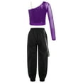 thumbnail image 2 of TiaoBug Girls 2 Piece Jazz Street Dance Outfit Hip Hop Crop Top with Jogger Pants Set Tracksuit Purple 12, 2 of 7
