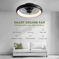 thumbnail image 4 of HOOMEDELIER 20 In Matte Black Ceiling Fans with Lights and Remote Modern Low Profile Ceiling Fan 7-Blade Indoor Led Fandelier, 4 of 11