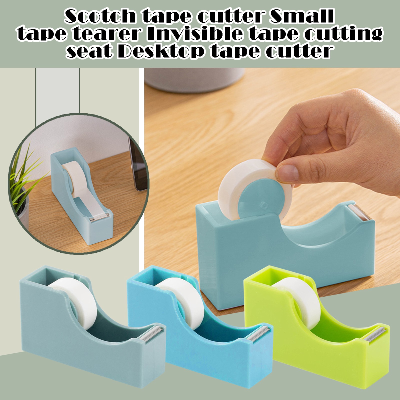 QWY Scotchs Tape Cutters Small Tape Tearer Invisible Tape Cutting Seat