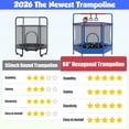 thumbnail image 2 of 60" Mini Trampoline for Kids with Basketball Hoop, Indoor/Outdoor Toddler Trampoline with Safety Enclosure, Segmart Kids Trampoline with Adjustable Gymnastics Bars, Ring, Ocean Balls, 2 of 9