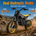 thumbnail image 5 of Q1 Electric Dirt Bike for Teens & Adults - 5500W 57 MPH Motor, 65 Miles Range, 60V 30Ah Removable Battery, 14"/12" Tires, Dual Disc Braking & Full Suspension Off-Road Motorcycle, 5 of 10