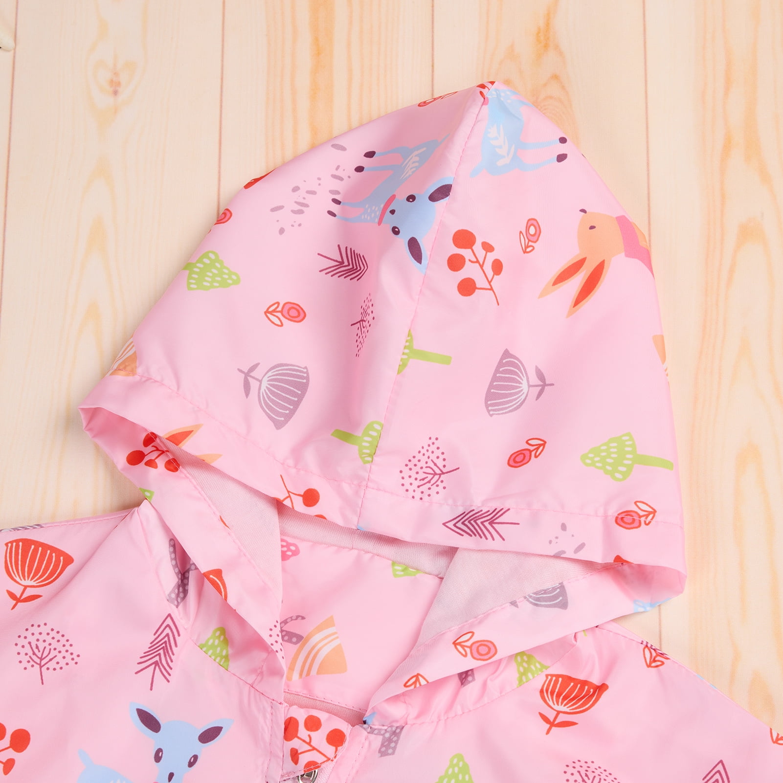 FYMNSI Toddler Girl Windbreaker Light Hooded Jacket Printed Zip Up Hoodie Spring Fall Rain Jackets Kids Clothes 2-3T