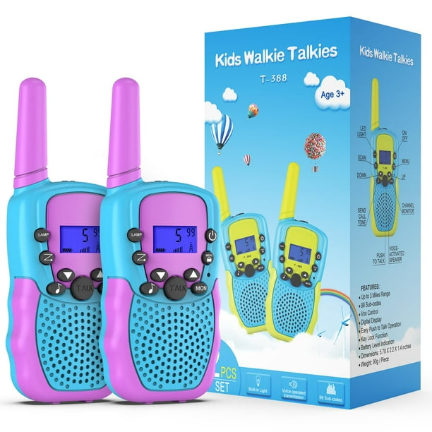 Walkie Talkies Selieve para niños de 3 a 14 años, 2 canales