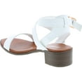 thumbnail image 3 of Top Moda Women's Vision-75 Ankle Wrap Adjustable Buckle Stacked Chunky Heel Sandal, 3 of 7