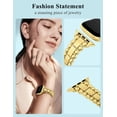thumbnail image 3 of Wearlizer Beaded Bracelet Band Compatible with Apple Watch Band 38/40/41/42/44/45/46/49mm, Dressy Stainless Steel Jewelry Strap for iWatch Series 11 10 9 8 7-1 Ultra SE, 3 of 7