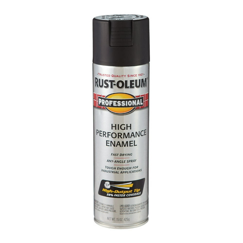 RustOleum Professional Flat Black Spray Paint 15 oz. Case Of 1