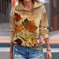 thumbnail image 1 of Pntutb Mujeres Moda Casual tops Manga Larga Impreso Cuello Alto Suelto Cremallera Pullover Sudaderas Pntutb Pntutb-284, 1 of 5