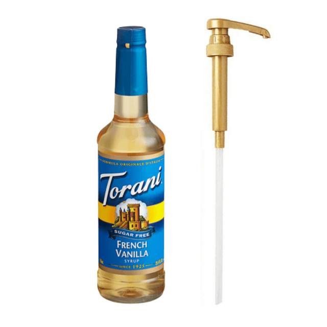 Torani Sugar-Free French Vanilla Flavoring Syrup Plastic 750 mL Bonus Squeeze Pump