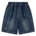 thumbnail image 7 of Tiijoy Boys Baggy Jean Shorts Wide Leg Elastic Waist Denim Shorts Toddler Jorts, Sizes 4-5, 7 of 7