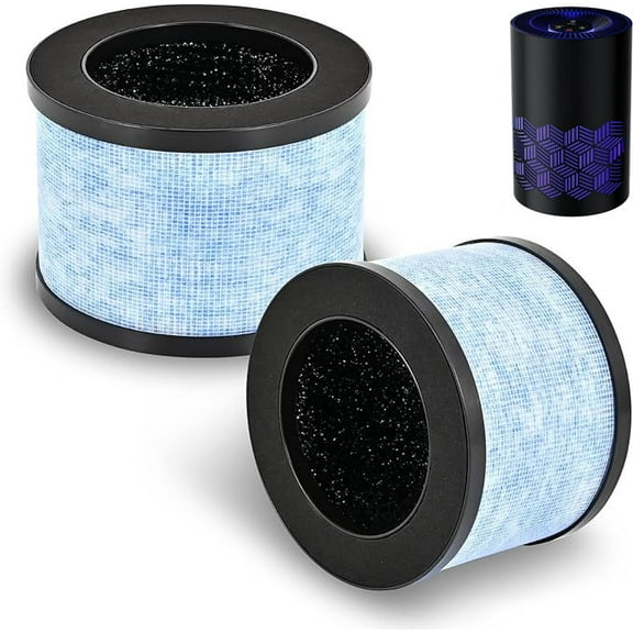 2 Pack FreAire KN6391 Replacement Filter Compatible with FreAire KN6391 Air Puri-fier, MK01 MK06 Air Purifi-ers, 3-in-1 H13 HEPA Filter, Activated Carbon and Pre-filter, 360° Rotating Filter