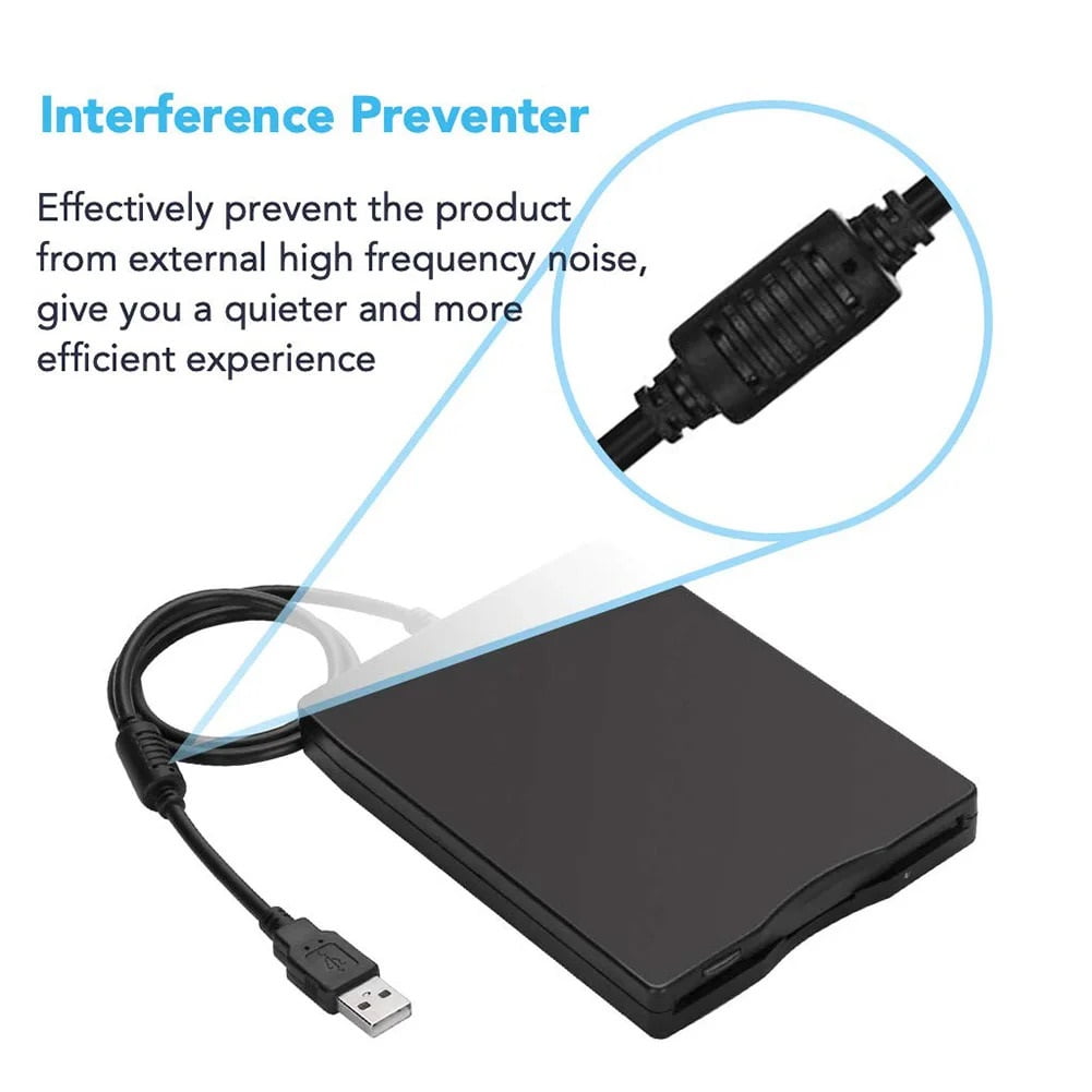 USB Floppy Disk Reader Drive 3.5" External Portable 1.44 MB FDD Diskette Drive ,High Definition Picture Quality