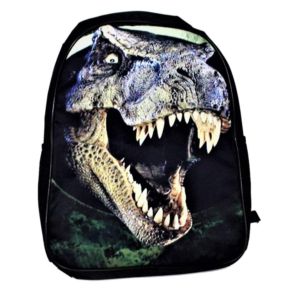 3D Angry Dinosaur School Bag Lightweight Kids Backpack with Bottle Side Pockets 