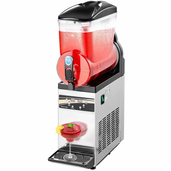 Commercial Slushy Machine, 15L Frozen Drink Maker - Margarita, Smoothie & Juice - Stainless Steel, 60 Cups Capacity for Bars, Parties & Restaurants