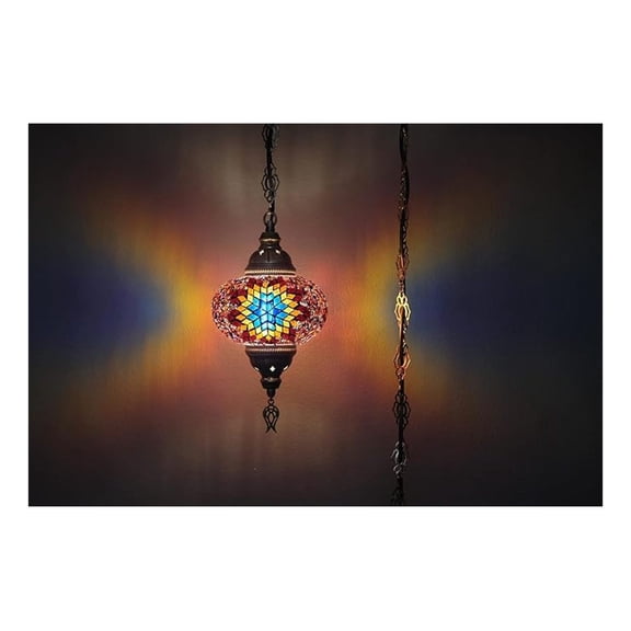 Turkish Mosaic Ceiling Lamps, Moroccan Pendant Lighting, Handmade Mosaic Hanging Light, Anatolian Lamp Desing, Traditional Turkish Lamps (FIRE)