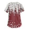 thumbnail image 3 of LHVUOA Floral Scrubs for Women Floral Print Scrub Tops Plus Size Stretch V Neck T Shirts Comfy Working Uniforms with Pockets, 3 of 3
