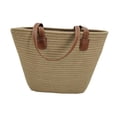 thumbnail image 5 of hengtong Woven Tote Bag Beach Lightweight Stylish Ladies Tote Bag Trendy Shoulder Bag Beige, 5 of 9