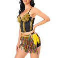 thumbnail image 6 of Women's Sequin Tassel Skirts Rave Fringe Hip Scarf for Festival, 6 of 9