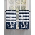 thumbnail image 5 of Navy Blue Anchor Bathroom Window Curtain, Nautical Coastal Abstract Art Light Filtering Coffee Kitchen Curtains, Bedroom Living Room Curtains 2 Panel 84"x54", 5 of 6