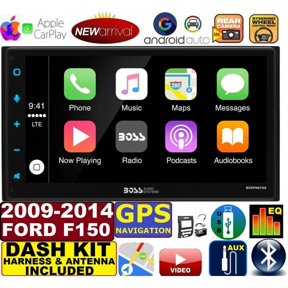 2009-14 FORD F150 GPS CD/DVD NAVIGATION SYSTEM BLUETOOTH USB CAR STEREO RADIO