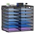 thumbnail image 1 of Lavatino 14 Compartments Paper Organizer for Desk, Mesh Literature Organizer, Mail File Sorter Tray with Handle, Desktop Mailbox for Office Classroom, 1 of 6