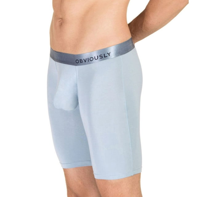 Men's Obviously A01-1E PrimeMan AnatoMAX 9 Inch Boxer Brief (Ice Blue L)