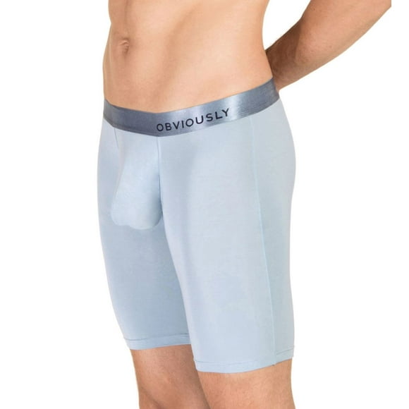 Men's Obviously A01-1E PrimeMan AnatoMAX 9 Inch Boxer Brief (Ice Blue L)