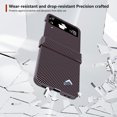 thumbnail image 3 of for Samsung Galaxy Z Flip 4 Case with Hinge Protection, Carbon Fiber Texture Slim Shockproof Durable Anti-Scratch Hard PC Protective Phone Cover Case for Samsung Galaxy Z Flip 4, Brown, 3 of 6