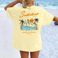 thumbnail image 2 of Oversized Tshirts for Women California Beach Graphic Short Sleeve Tees Summer Baggy Loose Fit Basic Vacation Tops, 2 of 7