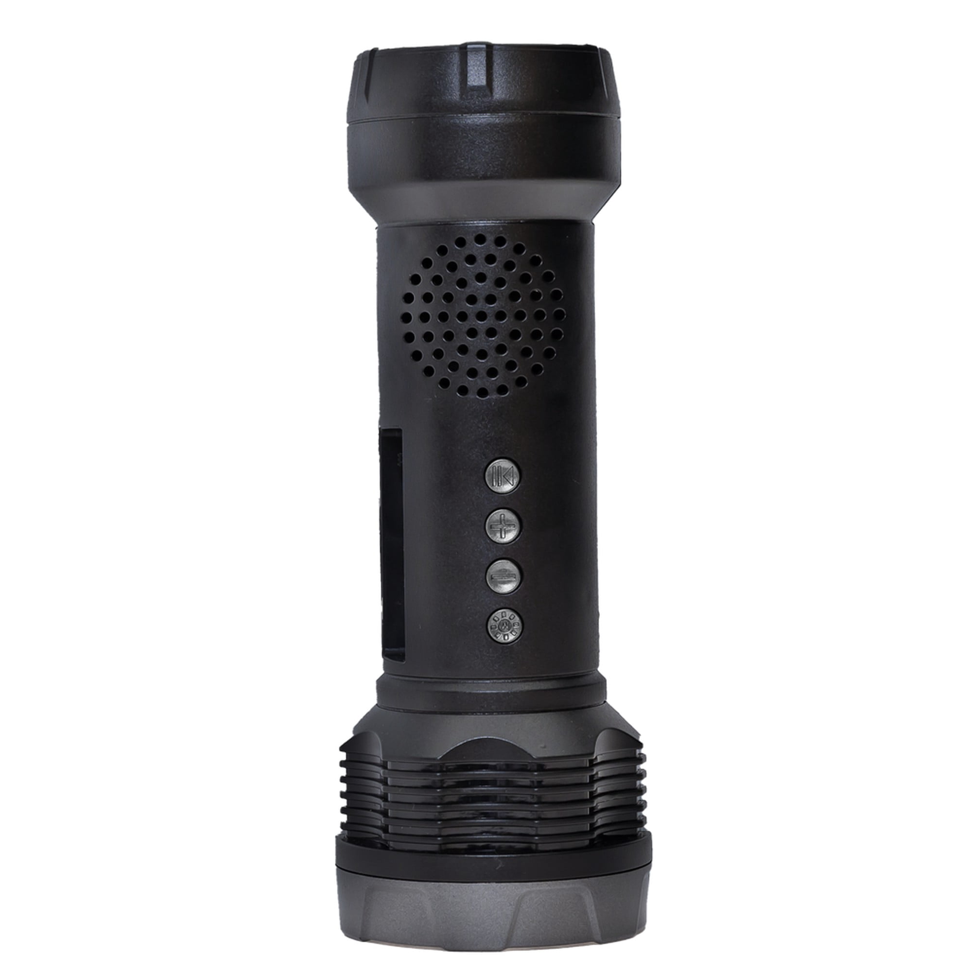 Audiobox FSL-200 Solar Rechargeable Flashlight with Bluetooth Speaker, FM Radio, TWS, and LED Light – Portable for Camping, Hiking, Travel - Silver