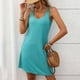 thumbnail image 2 of Sexy Vestido Casual para las Mujeres Vestido de Cuello Redondo sin Mangas de Color Sólido, Moda de Verano de Poliéster Ligero, 2 of 7
