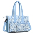 thumbnail image 2 of Teacher Tote Bag,Pioneer Flower Floral Print Pattern Teacher Utility Tote Bag,Large Work Tote Bags for Women with Multiple Pockets,Top Zipper Closure,13.8x10.6x6.7 Inch, 2 of 5
