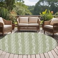 thumbnail image 4 of Large Round Rug 8Ft Washable Non-Slip, Sage Green Spring Leaves Circle Area Rugs for Living Room Bedroom, Pastoral Botanical Striped Flowers Indoor Floor Mats Carpet Runner for Home Decor, 4 of 8