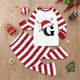 thumbnail image 2 of Gvdentm Pattern A-Z Christmas Family Pajamas Matching Sets Pjs Sleepwear Outfits for Christmas Holiday Xmas Party Christmas Family Matching Pajamas Parent-Child Outfit, 2 of 5