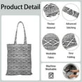 thumbnail image 3 of Rustic Style Nordic Stripes Fabric Grocery Bag - Machine Washable Eco-Friendly Foldable Shopping Tote, 3 of 5