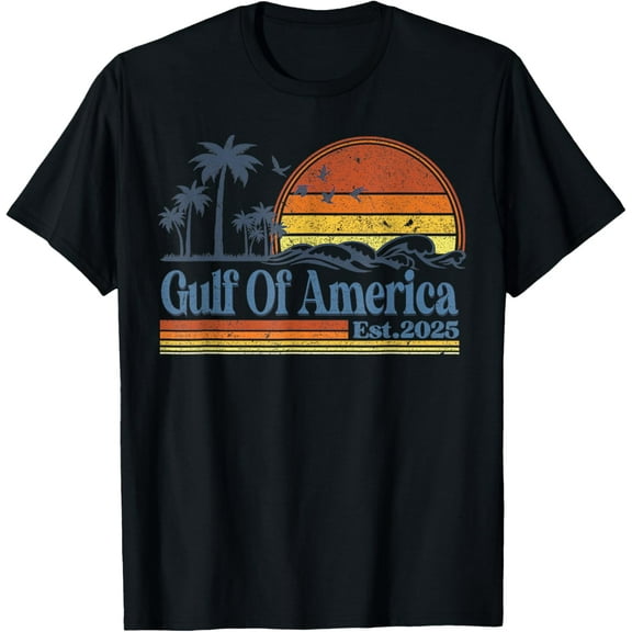 Gulf Of US America Est 2025 Retro Vintage Beach T-Shirt