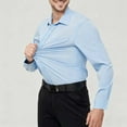 thumbnail image 2 of Wyobmus Mens Dress Shirts Wrinkle-Free Stretch Business Button Down Shirt 4-Way Stretch Long Sleeve Turndown Collar Formal Shirt Blouse S-XL Light Blue, 2 of 6