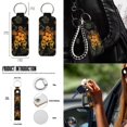 thumbnail image 5 of Yuyamidu Orange Sea Turtle Car Seat Covers Set 13 Pcs Steering Wheel Cover Boho Hibiscus Seat Belt Cover Trash Can Rear View Mirror Cover Coasters Chapstick Holder Keychains Fit for Most Vehicles, 5 of 5
