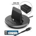 thumbnail image 2 of Galvanox iPhone Charger Stand (MFi Certified) Fast Charging Lightning Desktop Holder Dock with Built-in USB C Cable and USB-C 18W Power Adapter for Apple iPhone 8/8 Plus/X/Xs Max/XR/11/Pro Max, 2 of 11