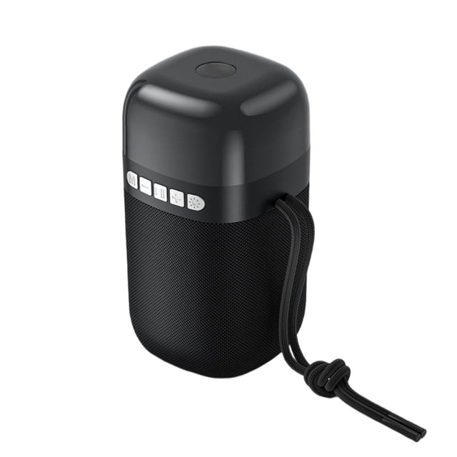 Altavoz portátil Bluetooth para exteriores, resistente al agua, con micrófono incorporado, estéreo y sonido envolvente. Negro