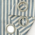 thumbnail image 4 of Curtainking Linen Striped Curtains 84 inch Farmhouse Light Filtering Drapes for Living Room Bedroom Grommet Top 2 Panels Blue, 4 of 7