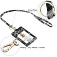 thumbnail image 3 of ID Badge Holder with Lanyard, Vertical PU Leather ID Badge Card Holder with 1 Clear ID Window, 4 Credit Card Slots and a Detachable Neck Lanyard (Leopard Print), 3 of 7