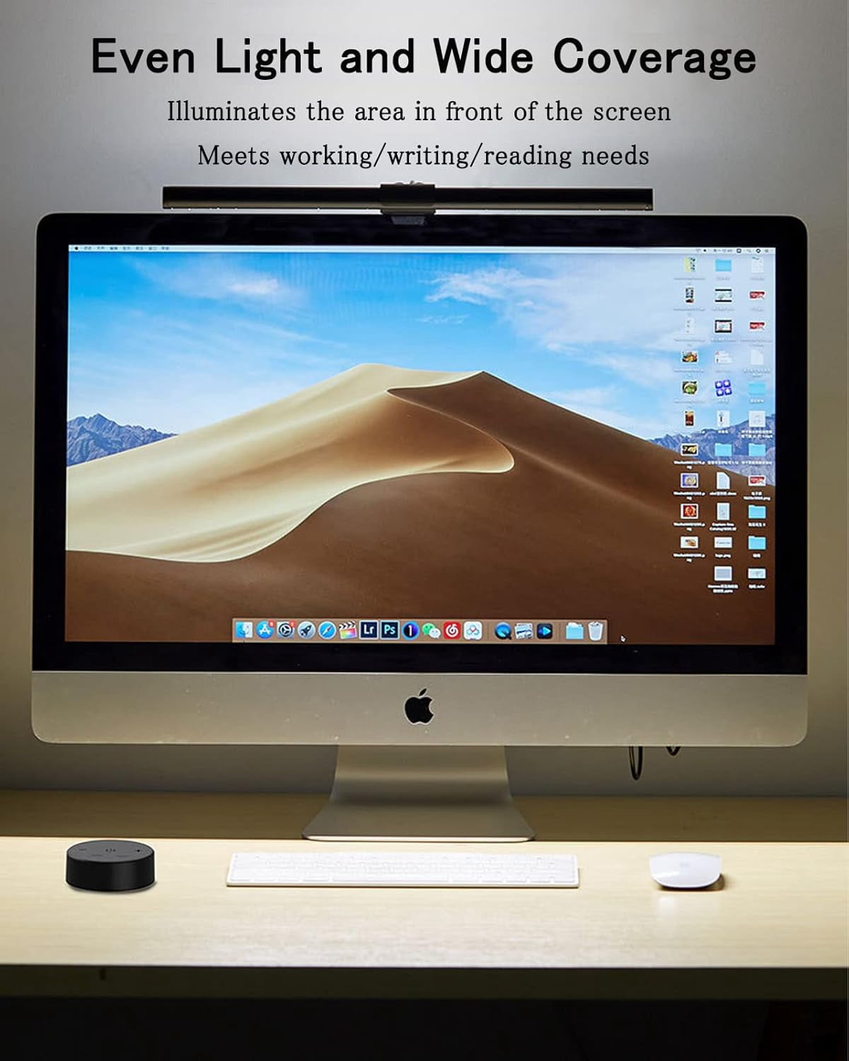 ISEEBIZ Monitor Light Bar with Remote Control, Screen Mount Desk Lamp with Adjustable Brightness & Color Temperature, USB Type-C LED Monitor Lamp for Home Office & Computer Desk