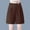 Coffee, variant on Women's Fashionable Solid Color Cotton Linen Shorts Elastic Waist Wide Leg Work Trouser Shorts Suit Shorts