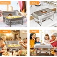 thumbnail image 2 of Ktaxon 2 Pack Chafing Dish for Buffet with Glass Lid, 8 Quart Stainless Steel Buffet Set, Rectangular Chafers and Warmers Sets for Party, Catering, Wedding, Banquet, Graduation, 2 of 8