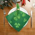 thumbnail image 2 of Coolnut St Patrick's Day Clover Cloth Napkins Set of 6, Oversized Washable Reusable Polyester Dinner Table Napkins for Family, Restaurant, Party Decor, 20 x 20 Inch, 2 of 7