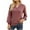 Red, variant on Women's V Neck Shirts Dressy Casual Waffle Knit Tunic Tops Long Sleeve Blouse T Shirt Lace Hollow Out Blouses
